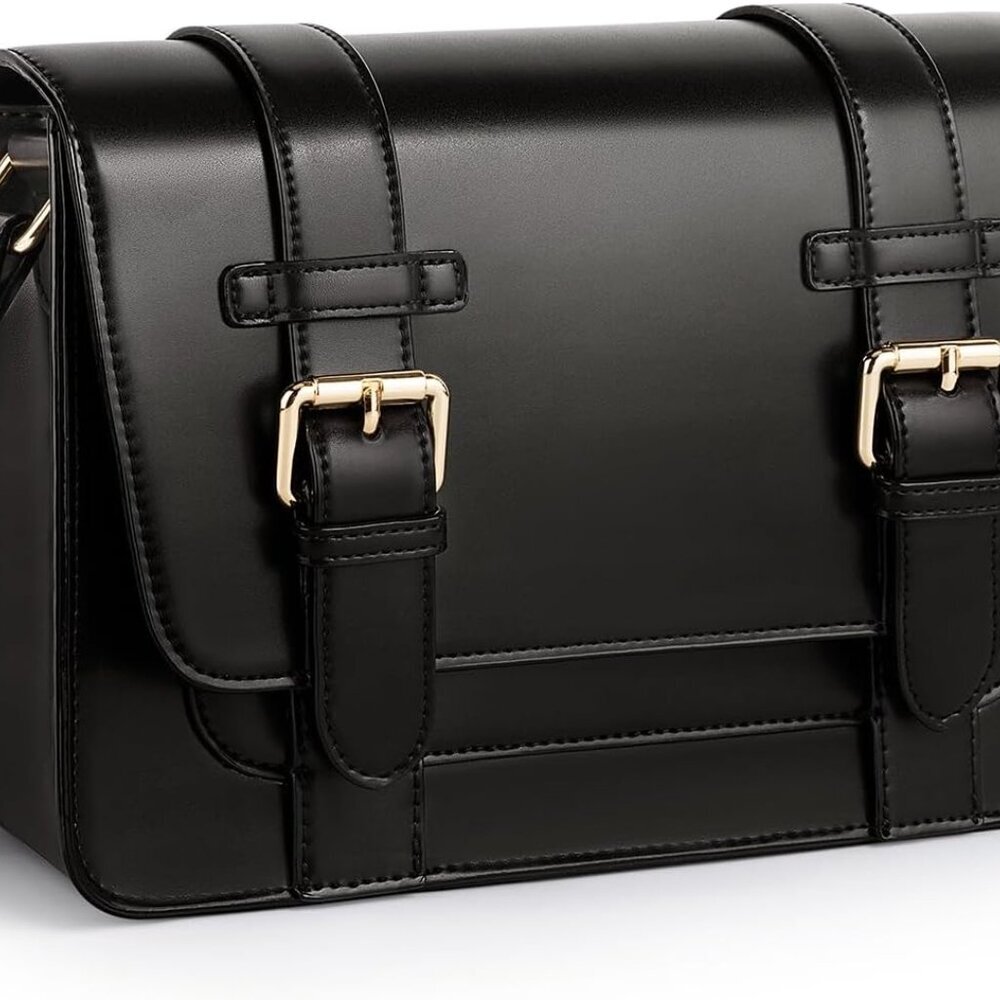 Women's PU Leather Crossbody Messenger Bag Vintage Satchel Purse Work College Sh - Picture 1 of 6